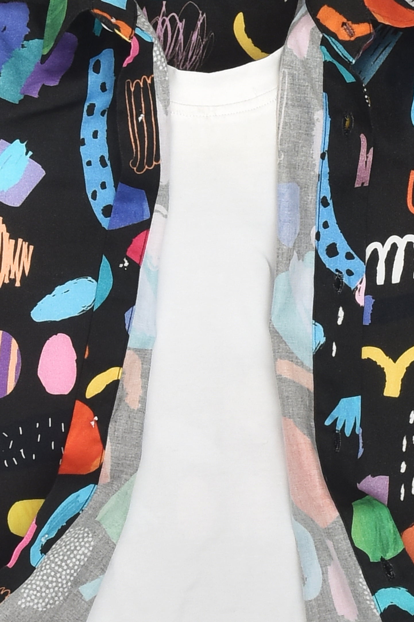 Black Abstract Print Shirt close view