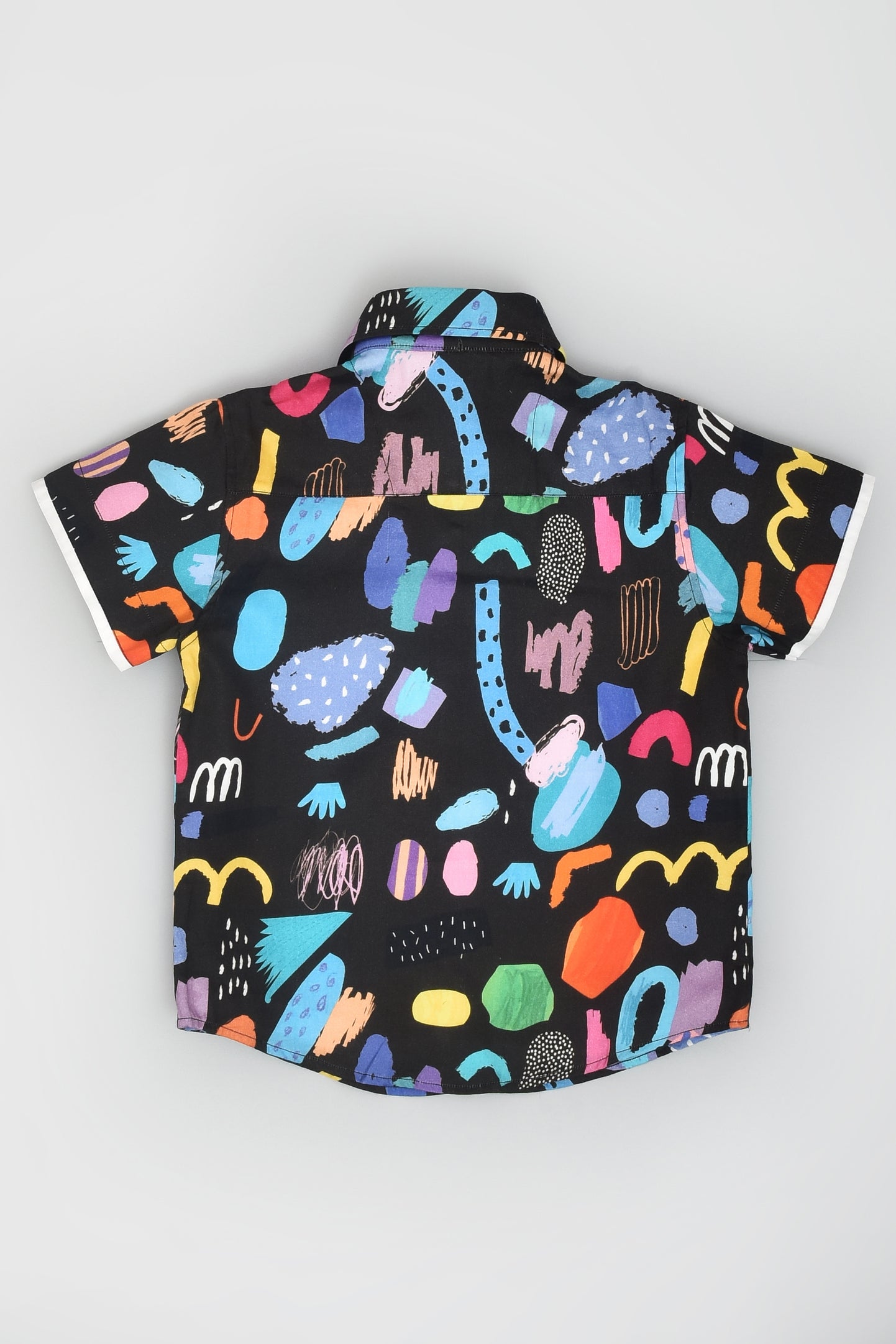 Black Abstract Print Shirt back