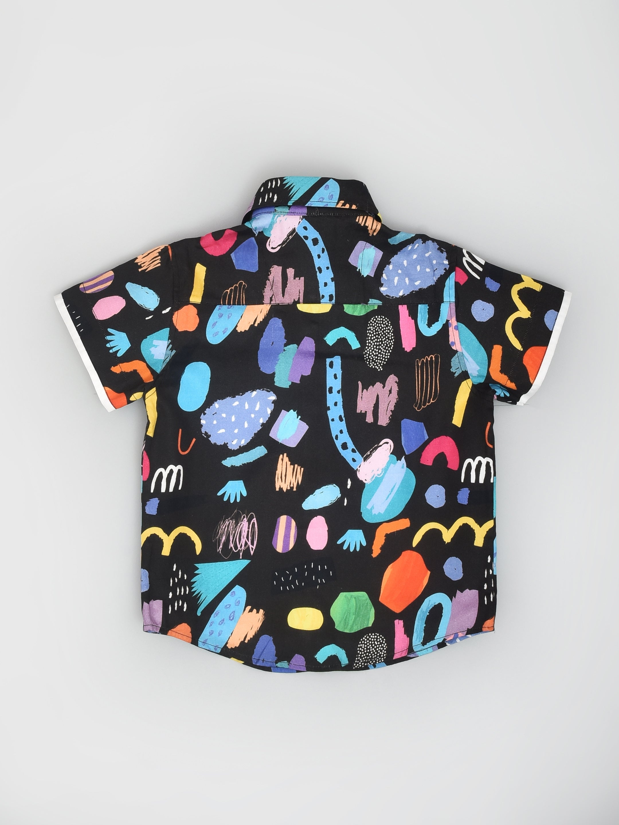 Black Abstract Print Shirt back