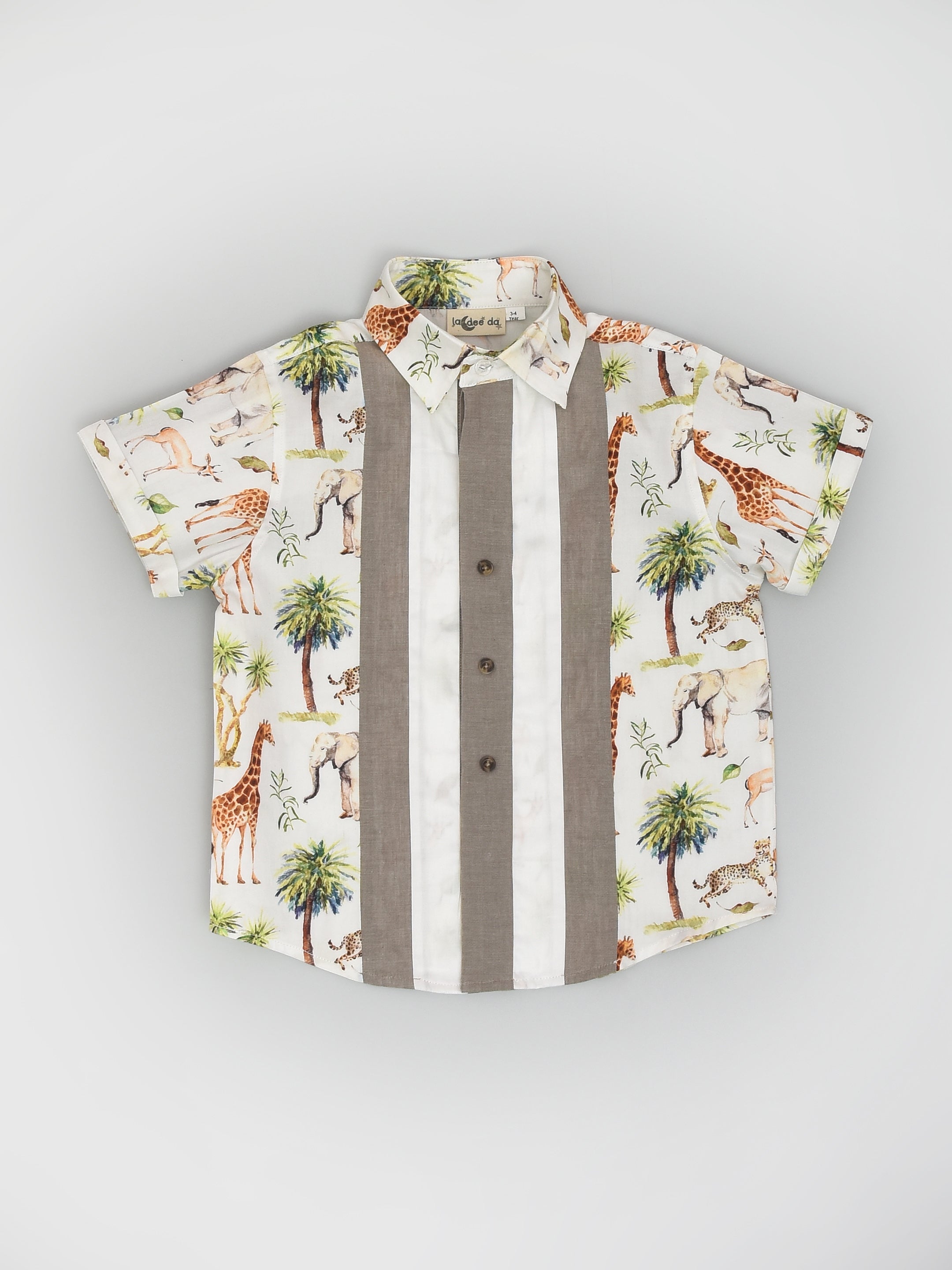 Jungle Print Paneled Shirt