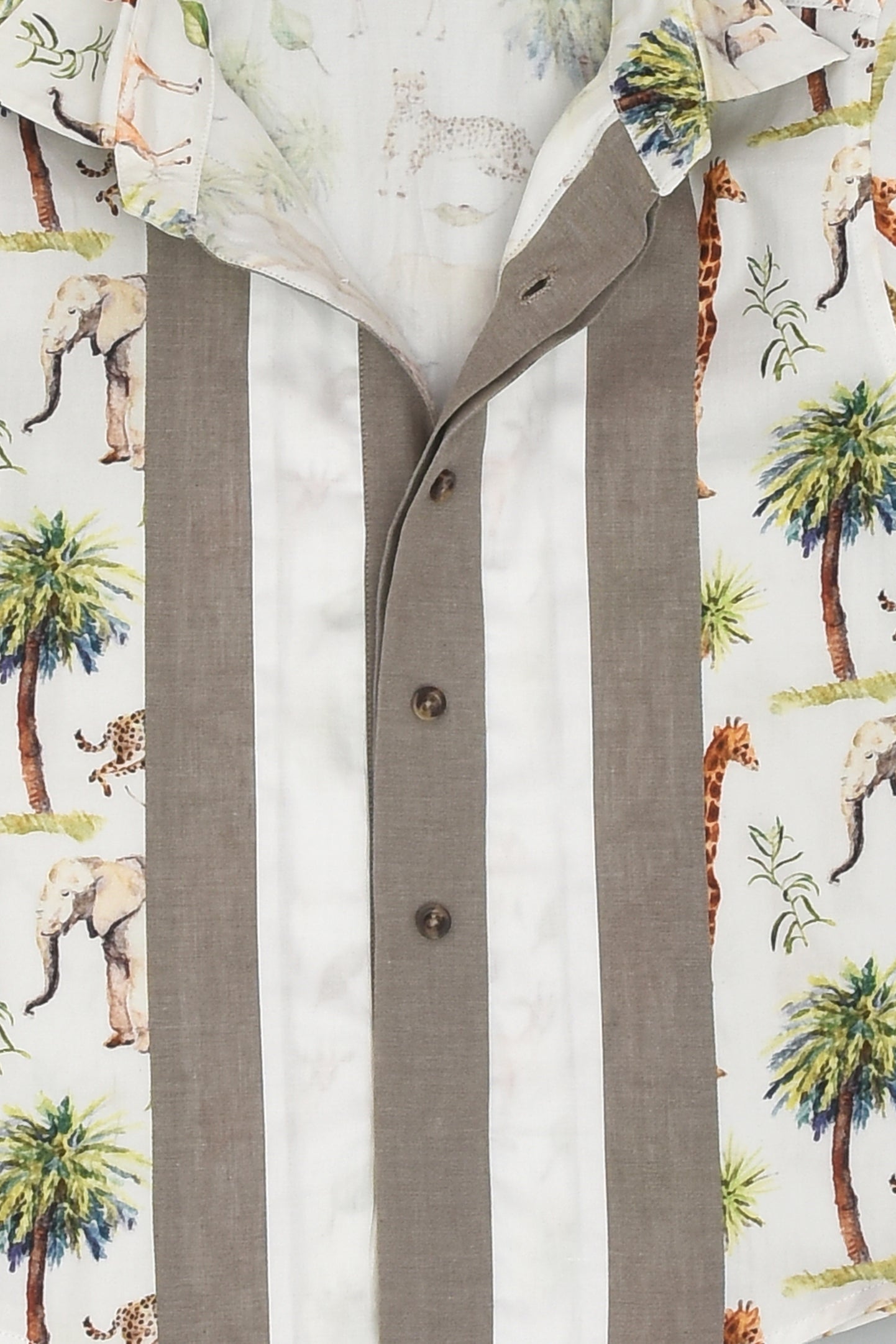 Jungle Print Paneled Shirt