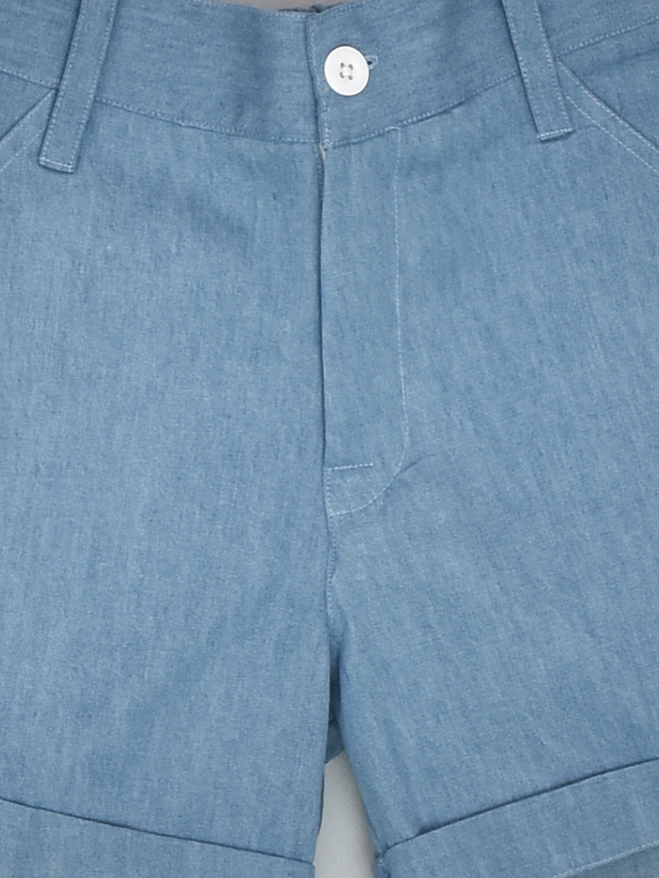 طقم قميص بطبعات غابة مع شورت دينم للسفر للأولاد