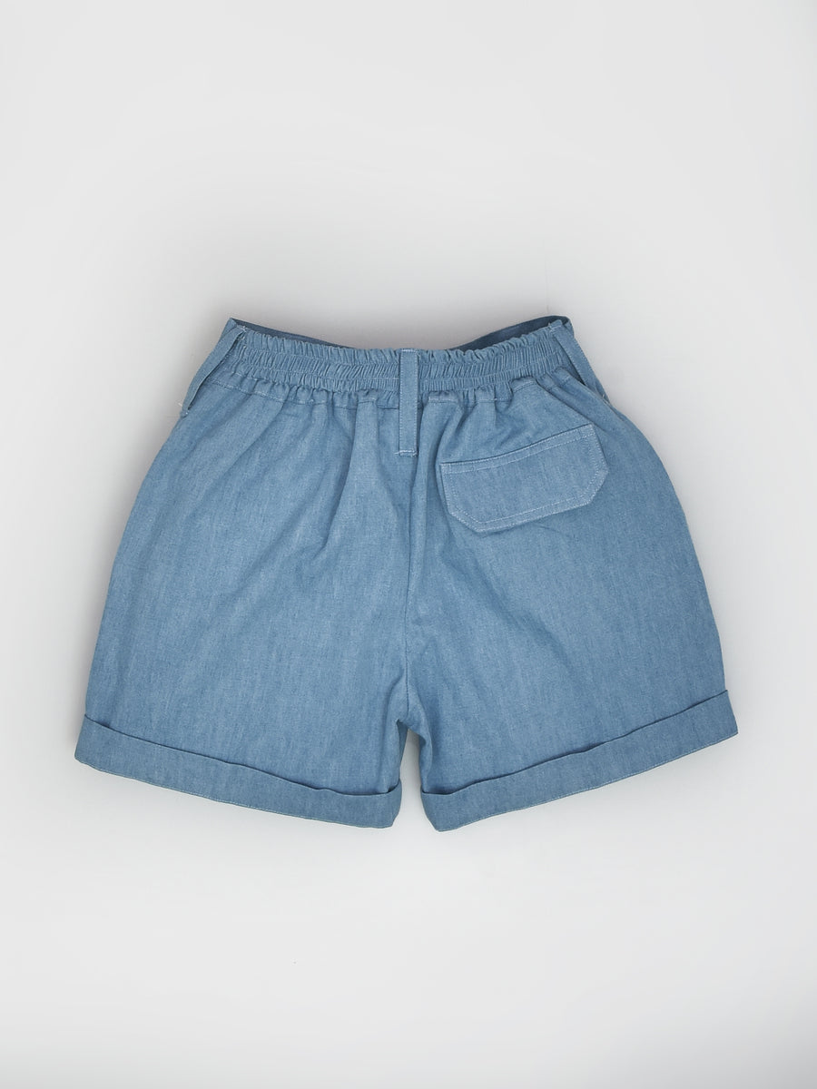 Jungle Printed Panelled Shirt with Denim Shorts Travel Set for Boys