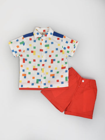 Lego Printed Shirt With Red Shorts
