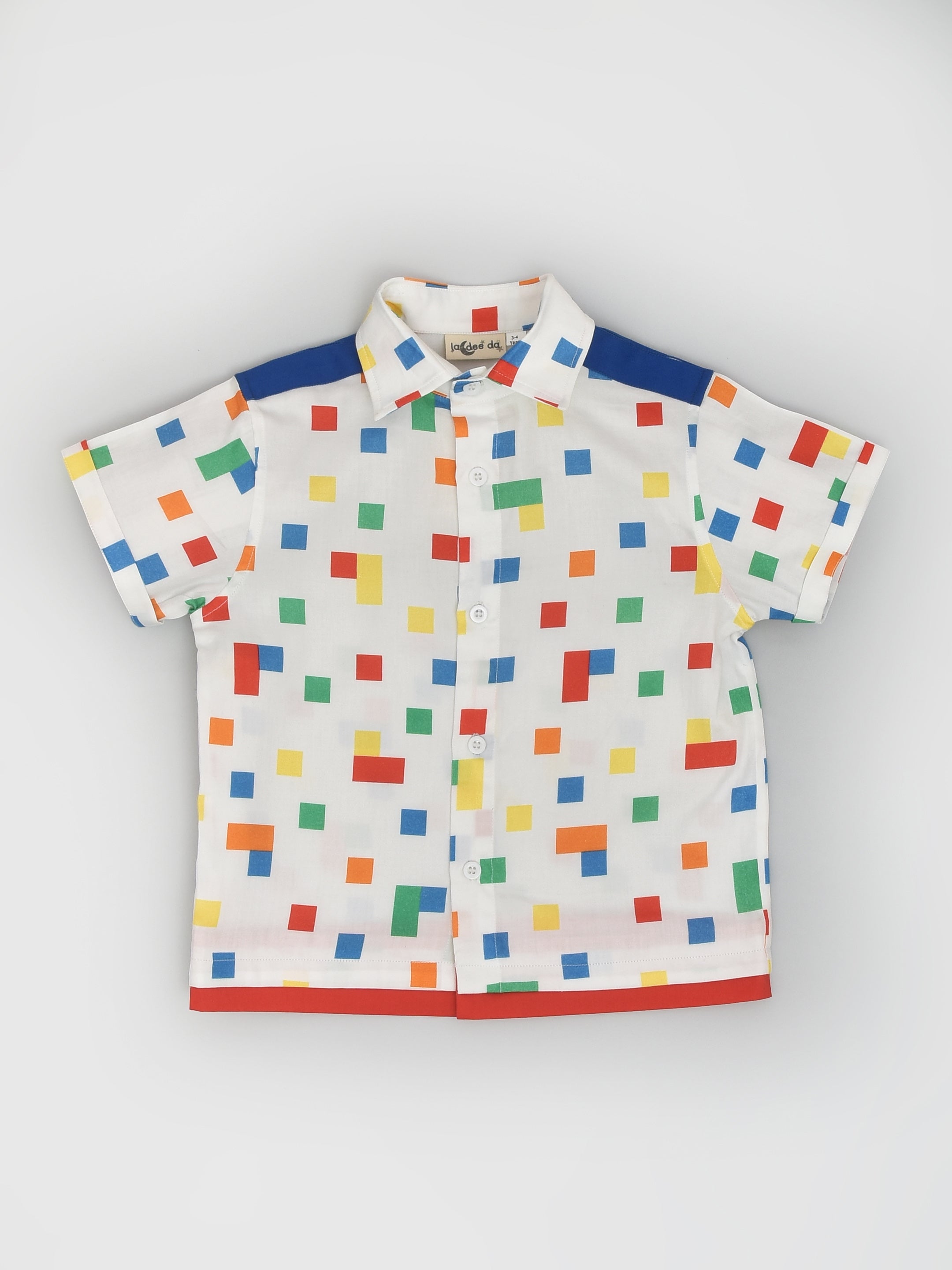 Cute Lego Printed Half Sleeve White Shirt for Boys