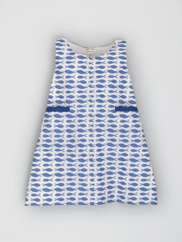 Light Blue Fish Fold Dress