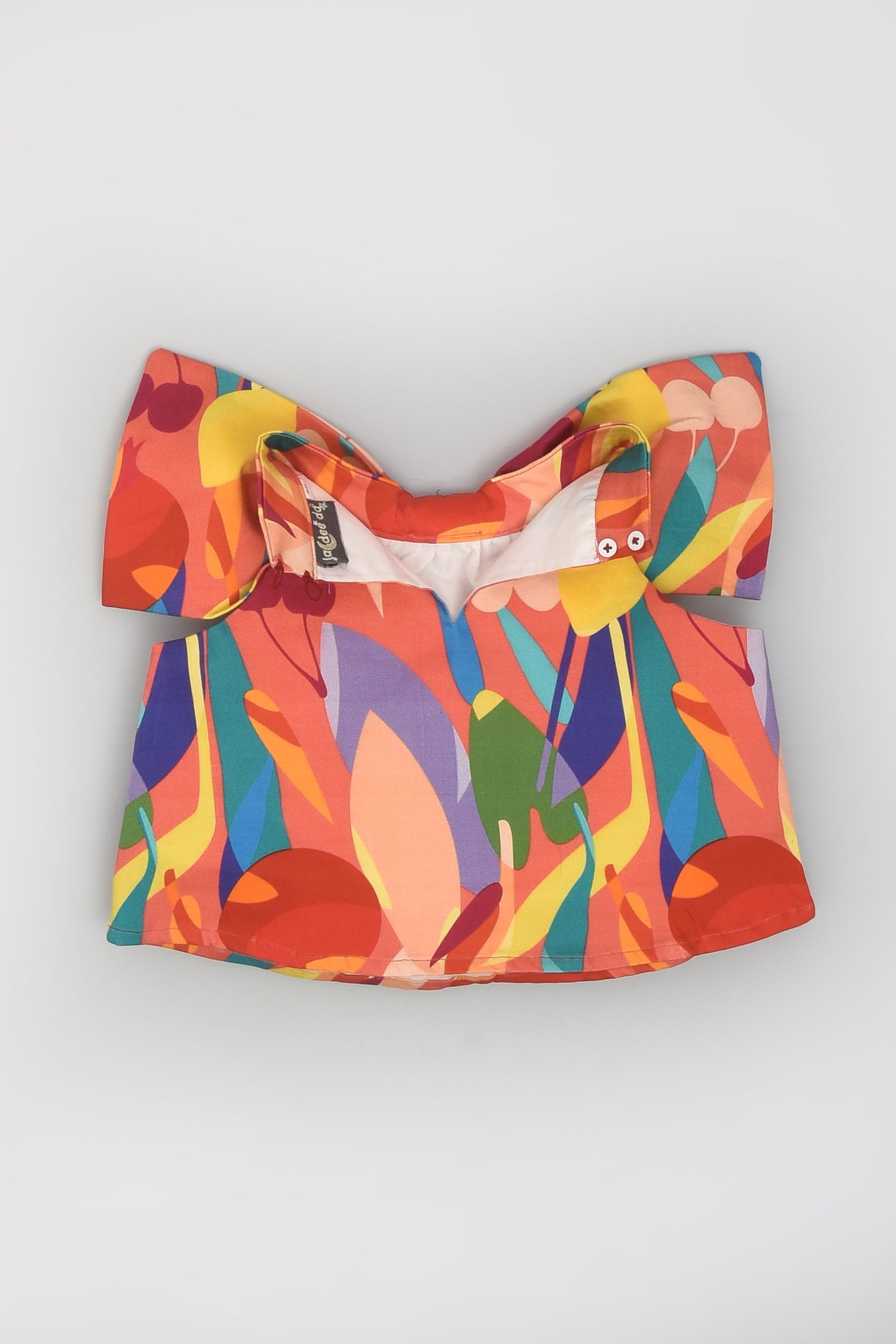 بلوزة بدون أكمام بطباعة تجريدية وردية مع فيونكة وتنورة للحفلات للفتيات