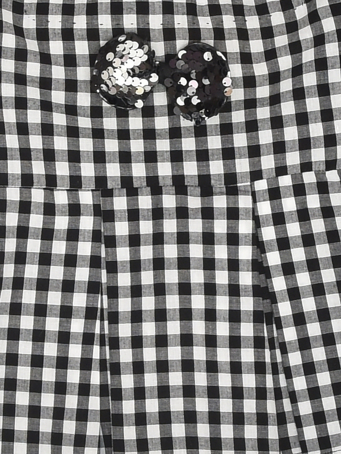 Black & White Checks Peplum Top & Shorts Co-ord Set with a Cute Bow