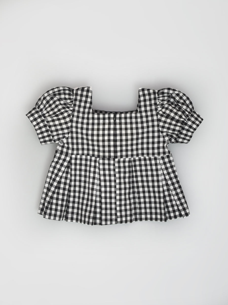 Black & White Checks Peplum Top