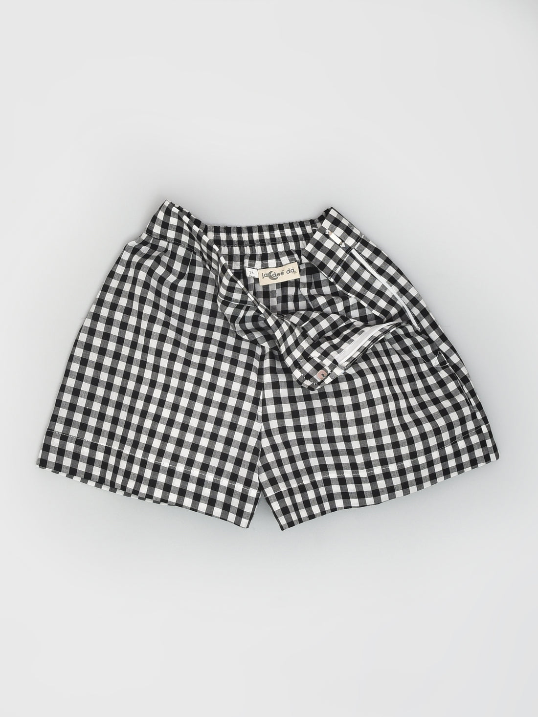Black & White Checks Peplum Top & Shorts Co-ord Set with a Cute Bow