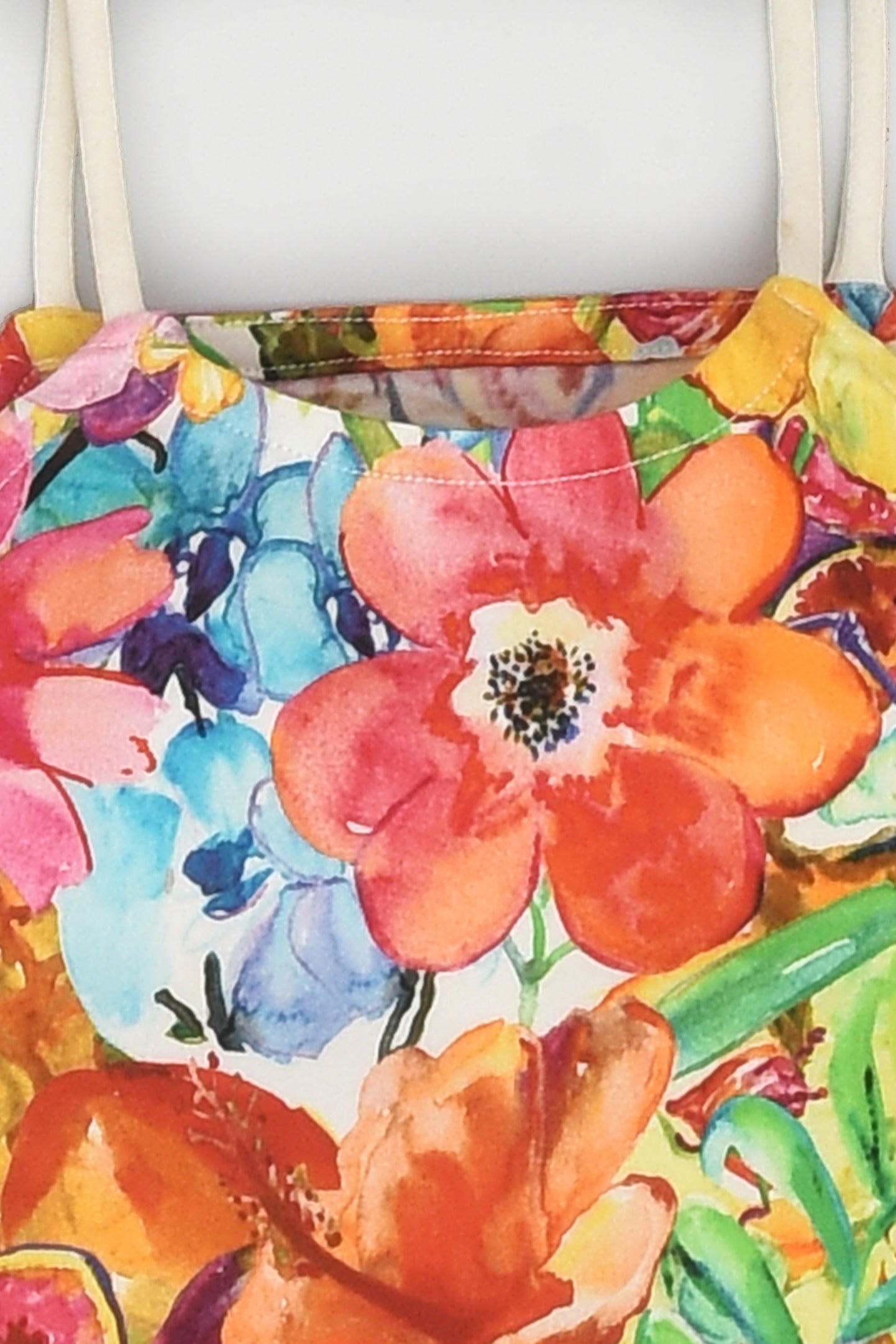 طقم علوي وشورت بدون أكمام بطباعة زهور الأناناس للفتيات