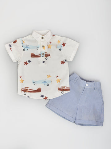 Vintage Airplane Shirt And Shorts