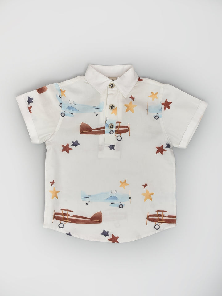 Vintage Airplane Print Shirt