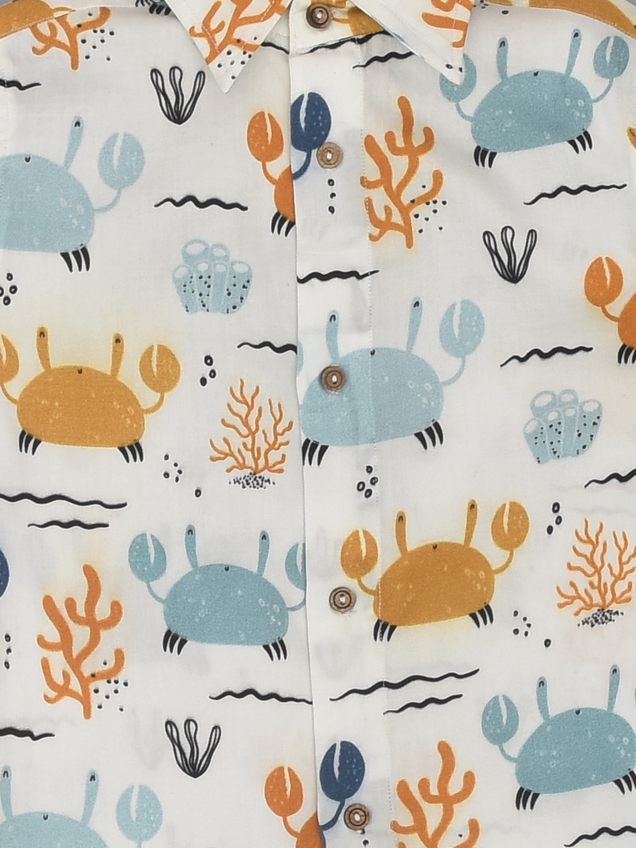 قميص السفر الأبيض نصف كم مطبوع عليه سرطان البحر اللطيف الأكثر مبيعًا للأولاد