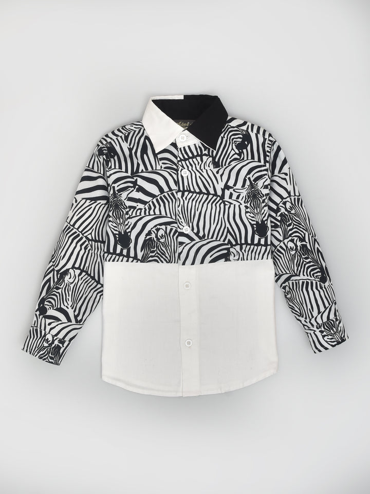Classic Zebra and White Panelled Shirt