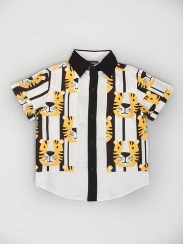 Tiger Print Formal Shirt