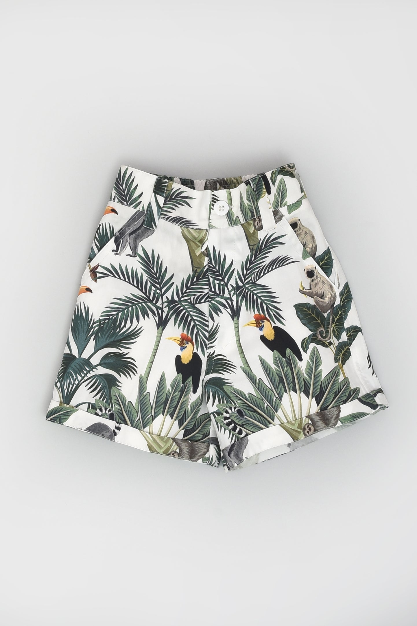 طقم قميص وسروال قصير بطبعة استوائية مناسب للسفر للأولاد