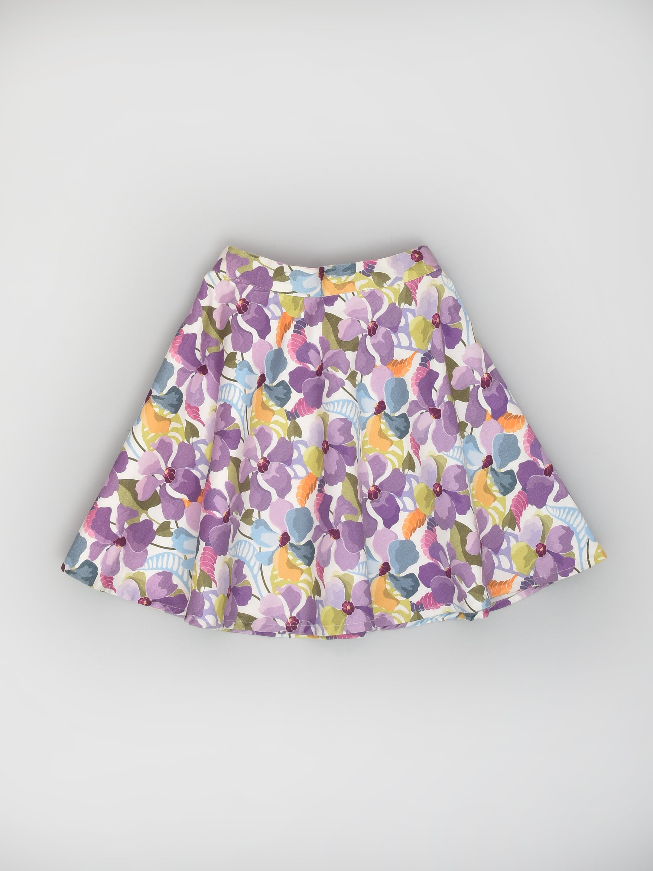 Purple Floral Skirt