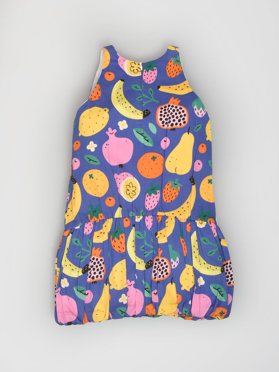 Puffed Fruit Print Dress