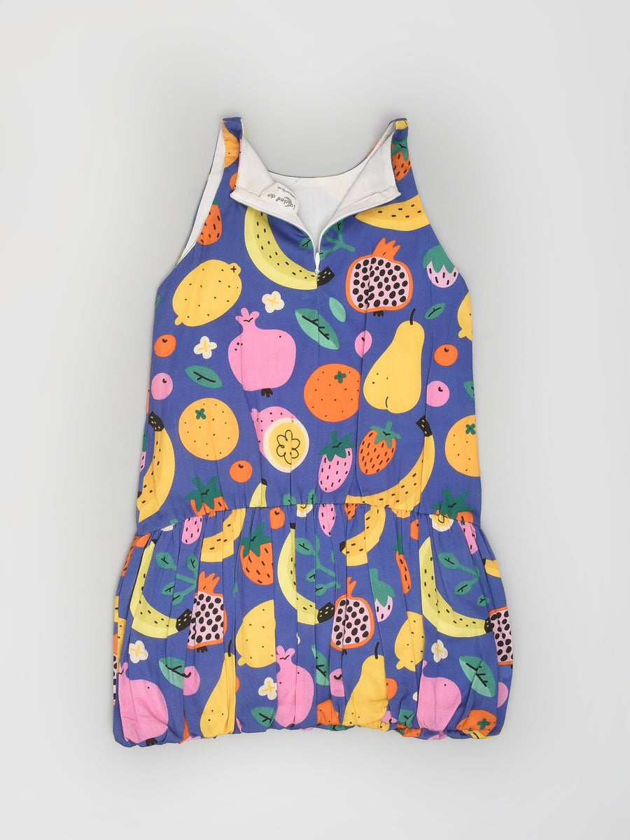 Puffed Fruit Print Dress