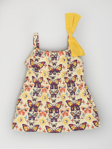 Butterfly 3 Layer Dress with Bow