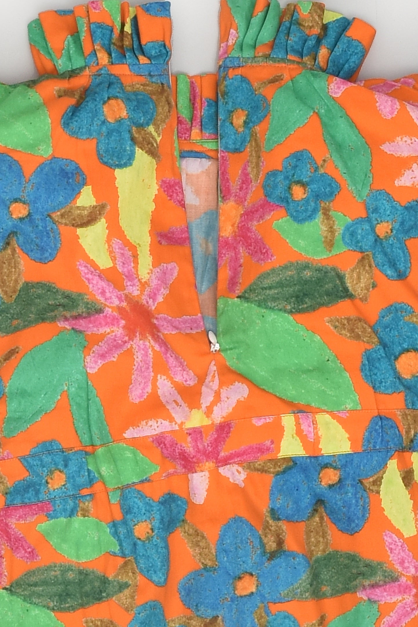 Orange Hand Drawn Flower Dress