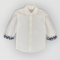 Blue Fish Printed White Casual Shirt for Girls