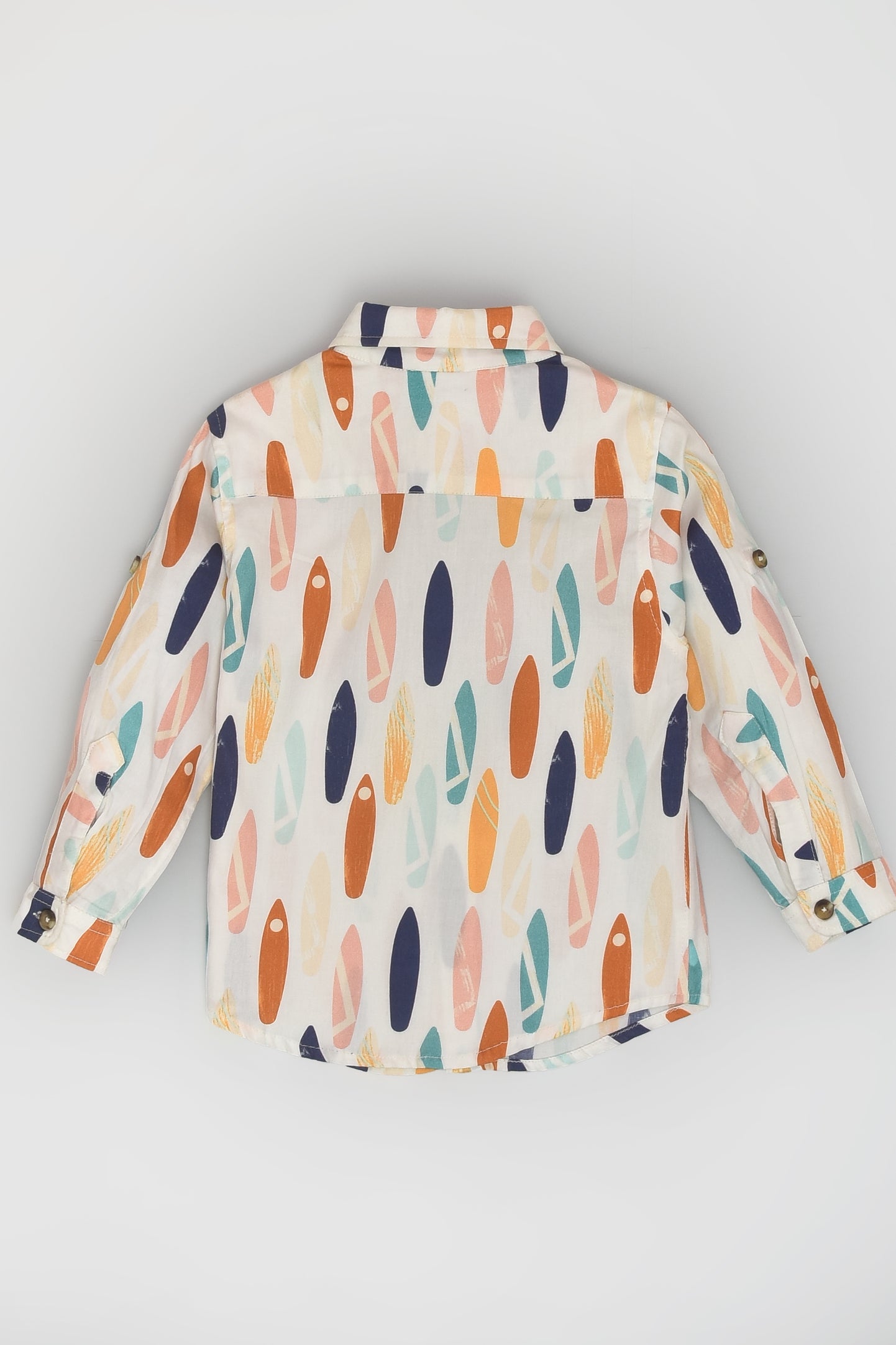 Cool Surfboard Print Colourful Full Sleeve Holiday Shirt for Boys