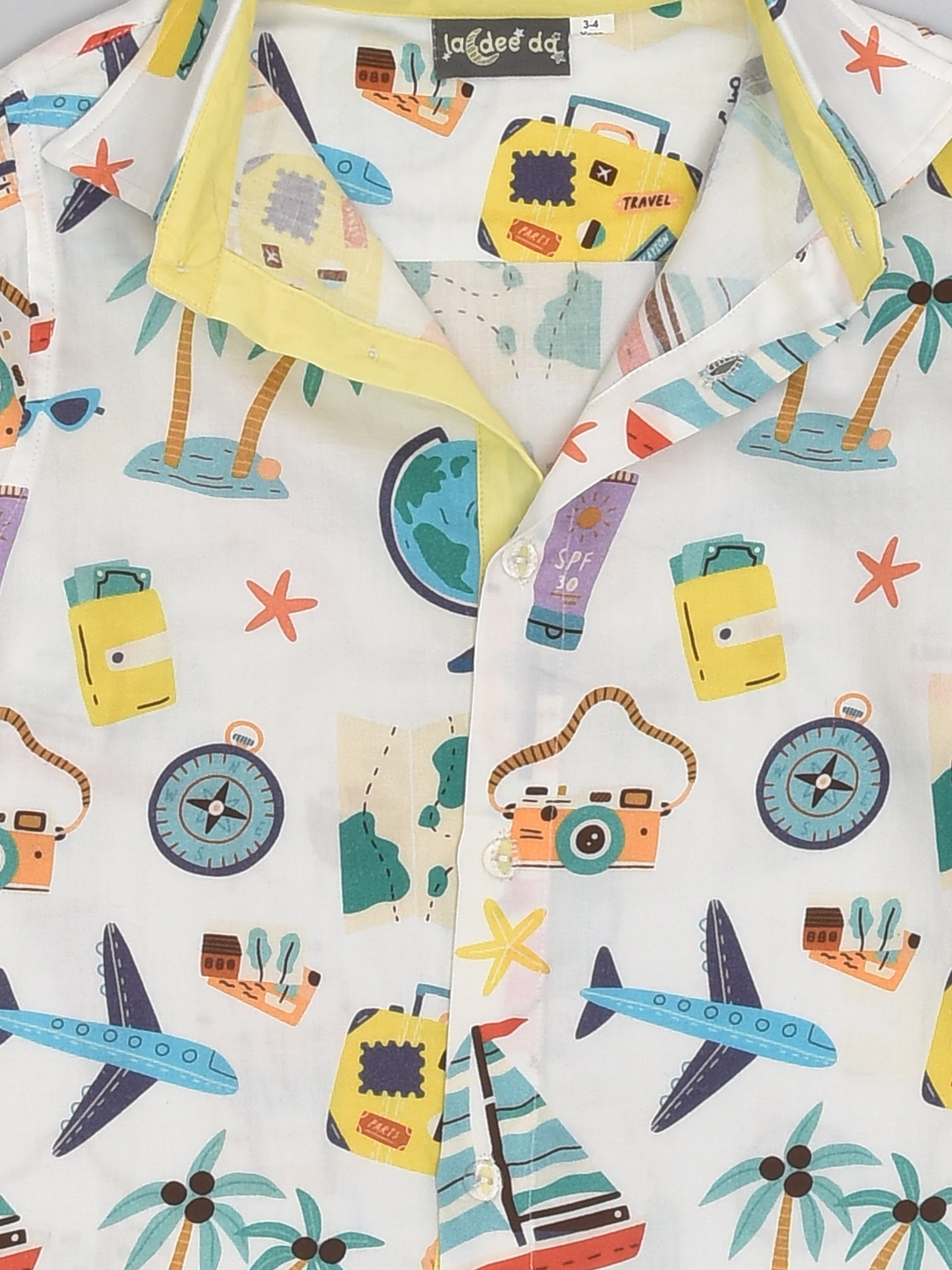 Bestselling Travel Print full Sleeve Shirt for Boys in Cotton