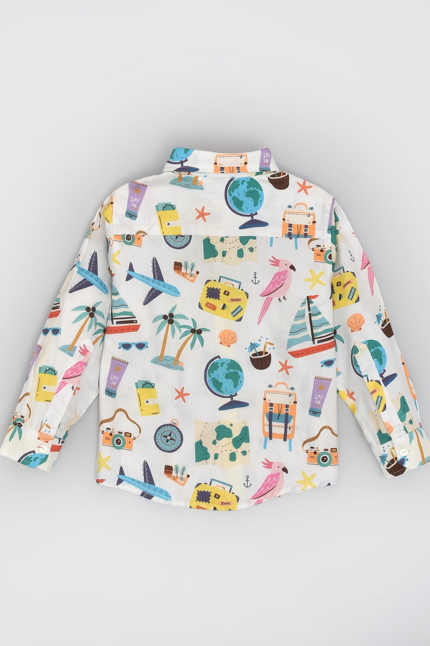 Bestselling Travel Print full Sleeve Shirt for Boys in Cotton