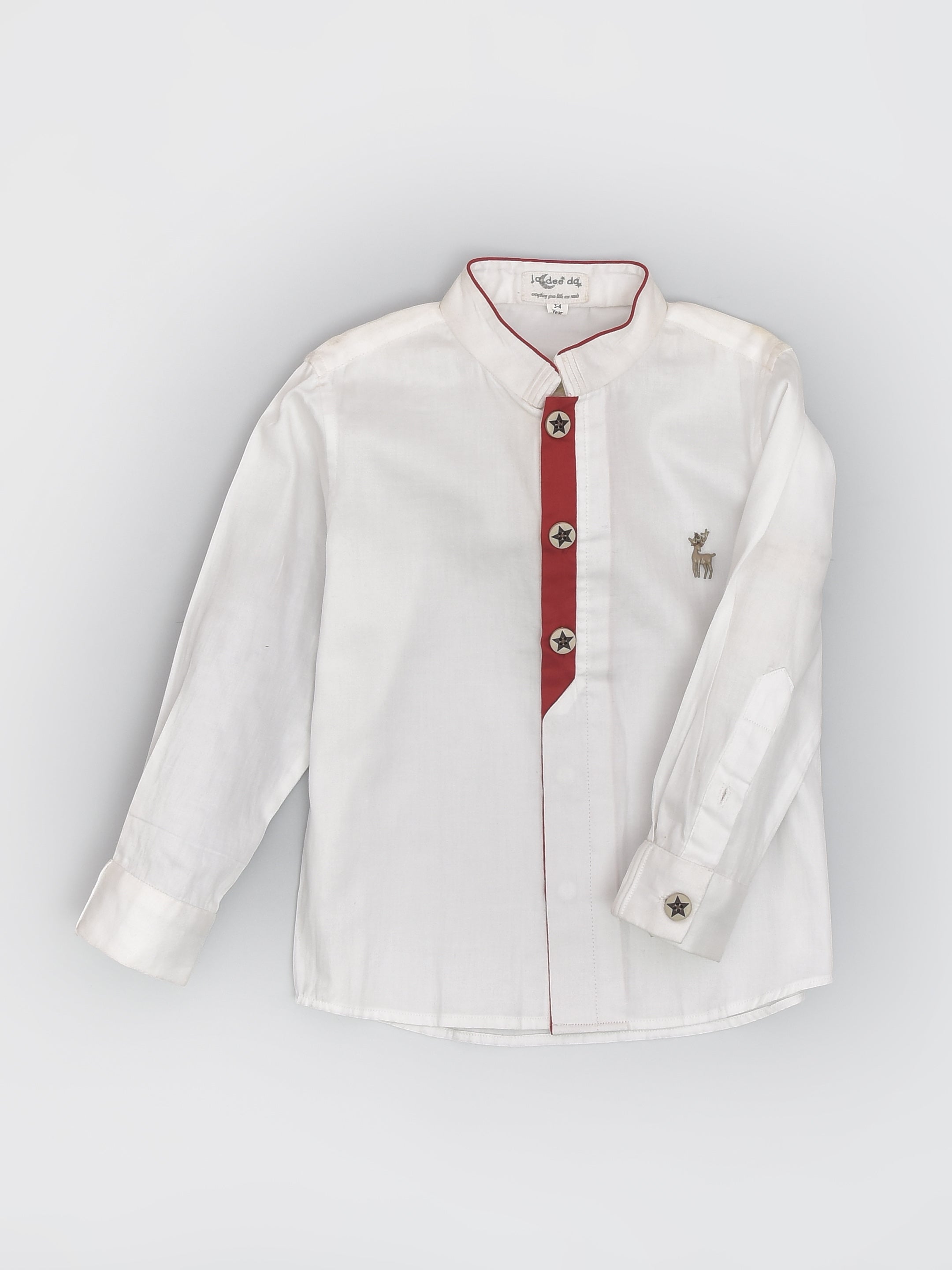 قميص بزخرفة حيوان الرنة - أحمر