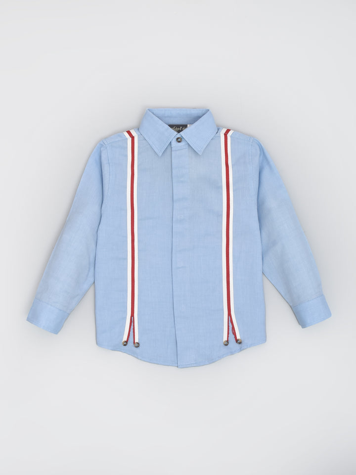 Blue Chambray Shirts with Red Gallas