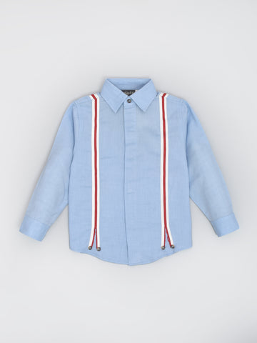 Blue Chambray Shirts with Red Gallas