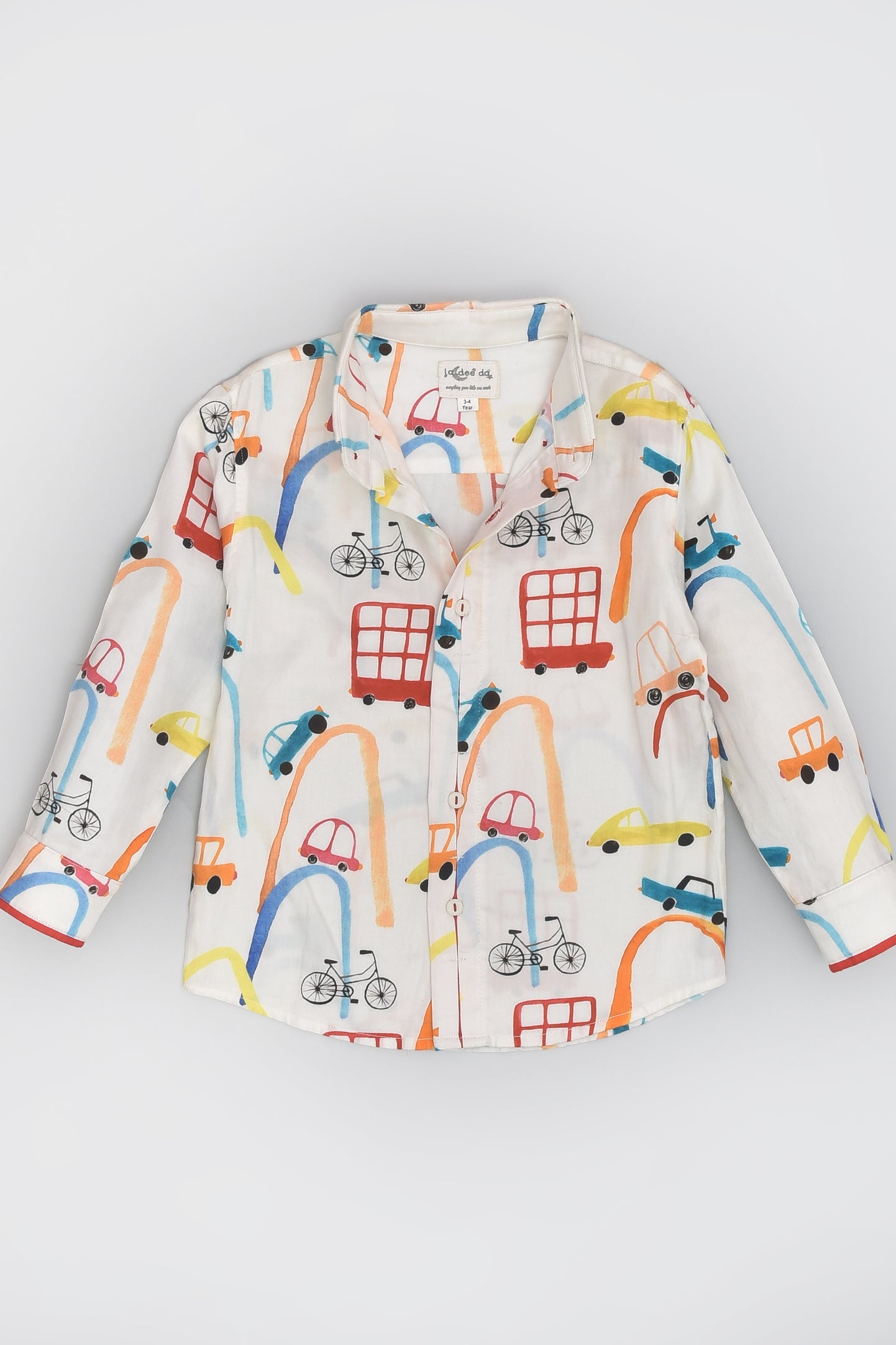 Cotton Travel Full Sleeve Shirt in Automobile Print for Boys