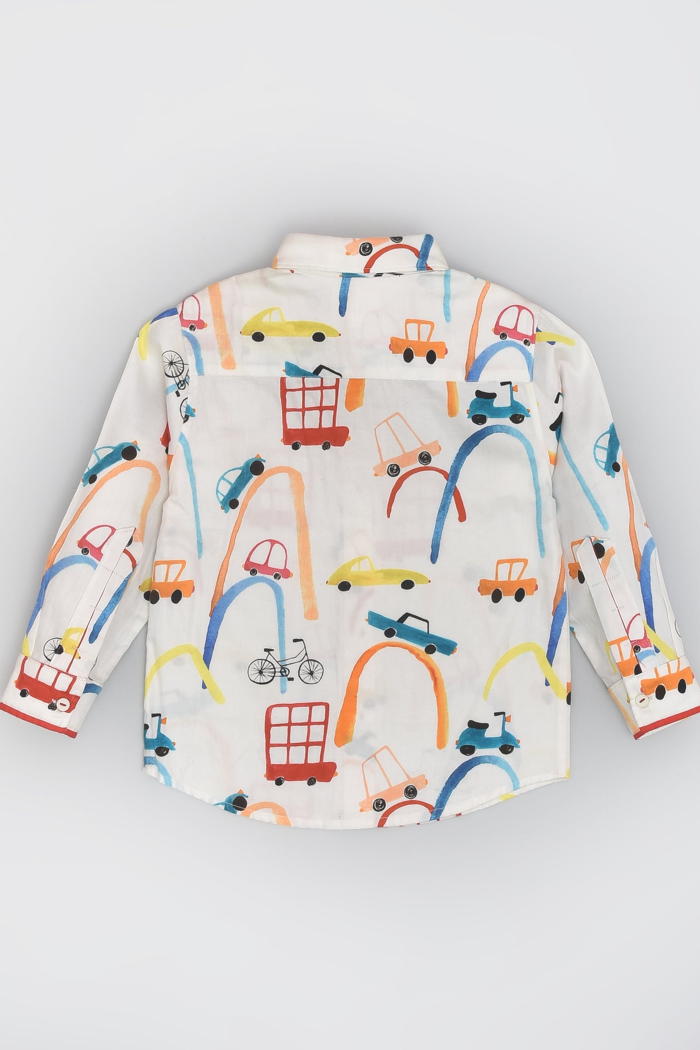 Cotton Travel Full Sleeve Shirt in Automobile Print for Boys