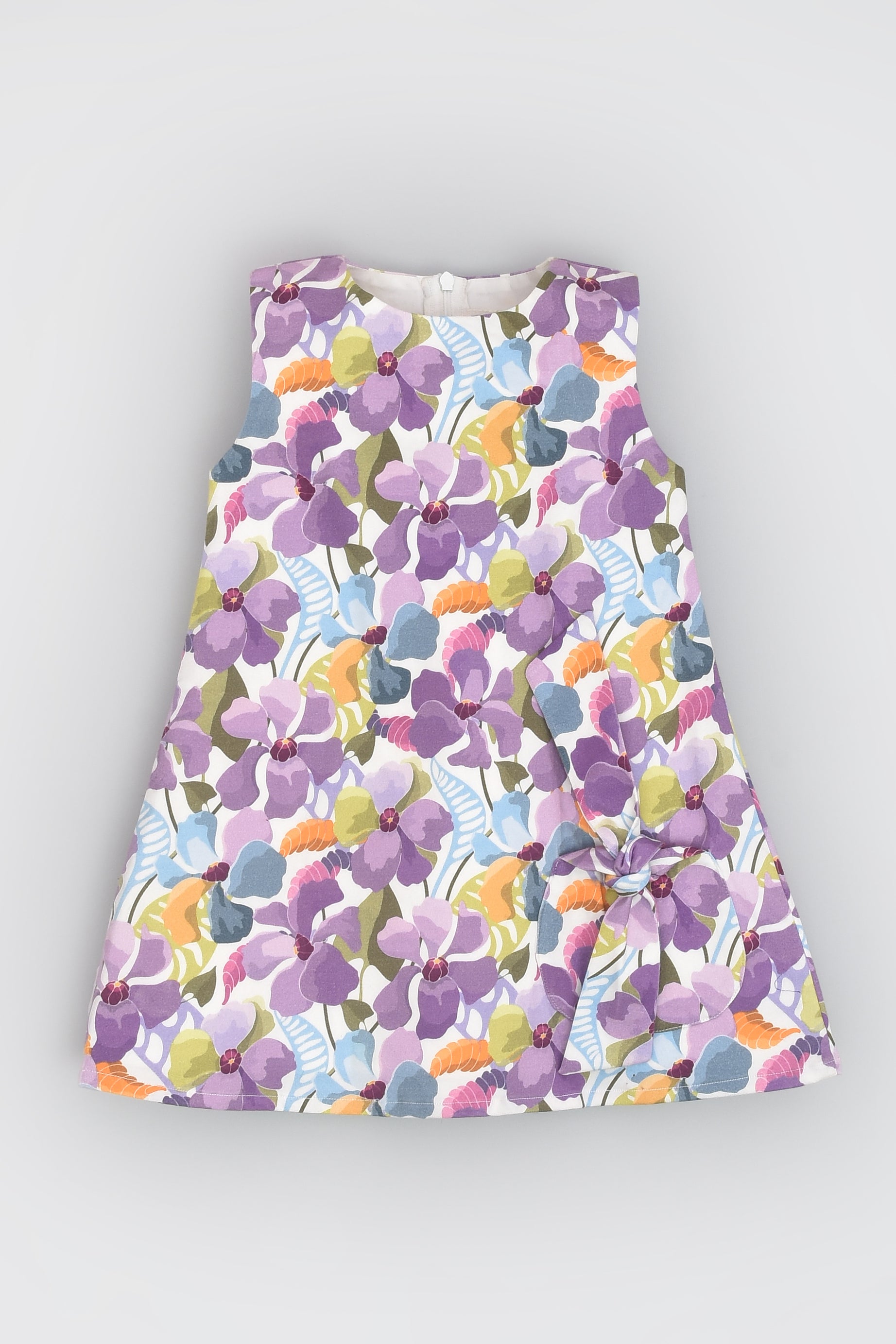 Purple Print Floral Shift Dress