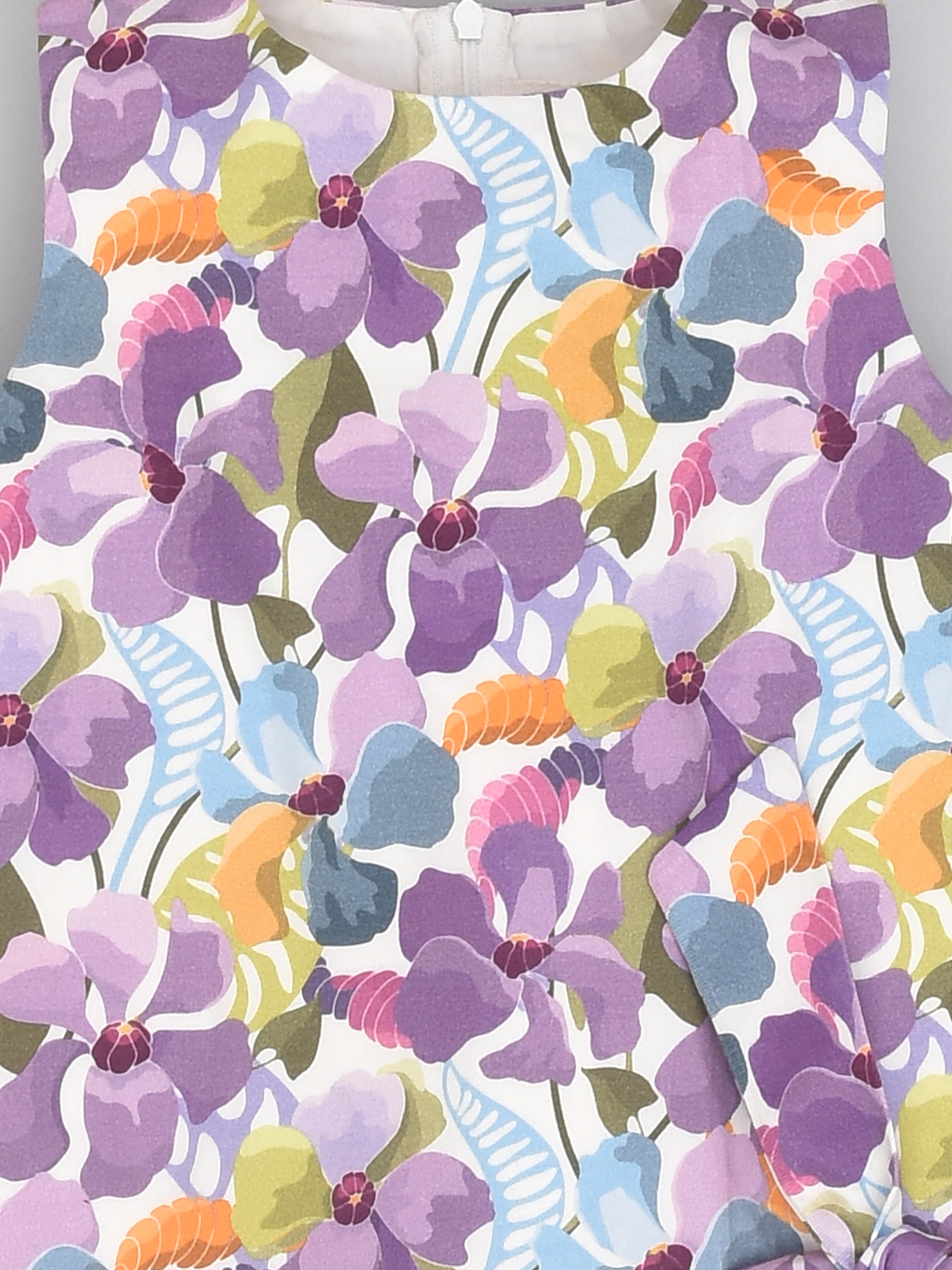 Purple Print Floral Shift Dress