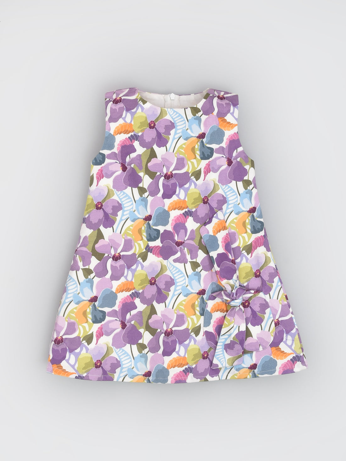 Purple Print Floral Shift Dress