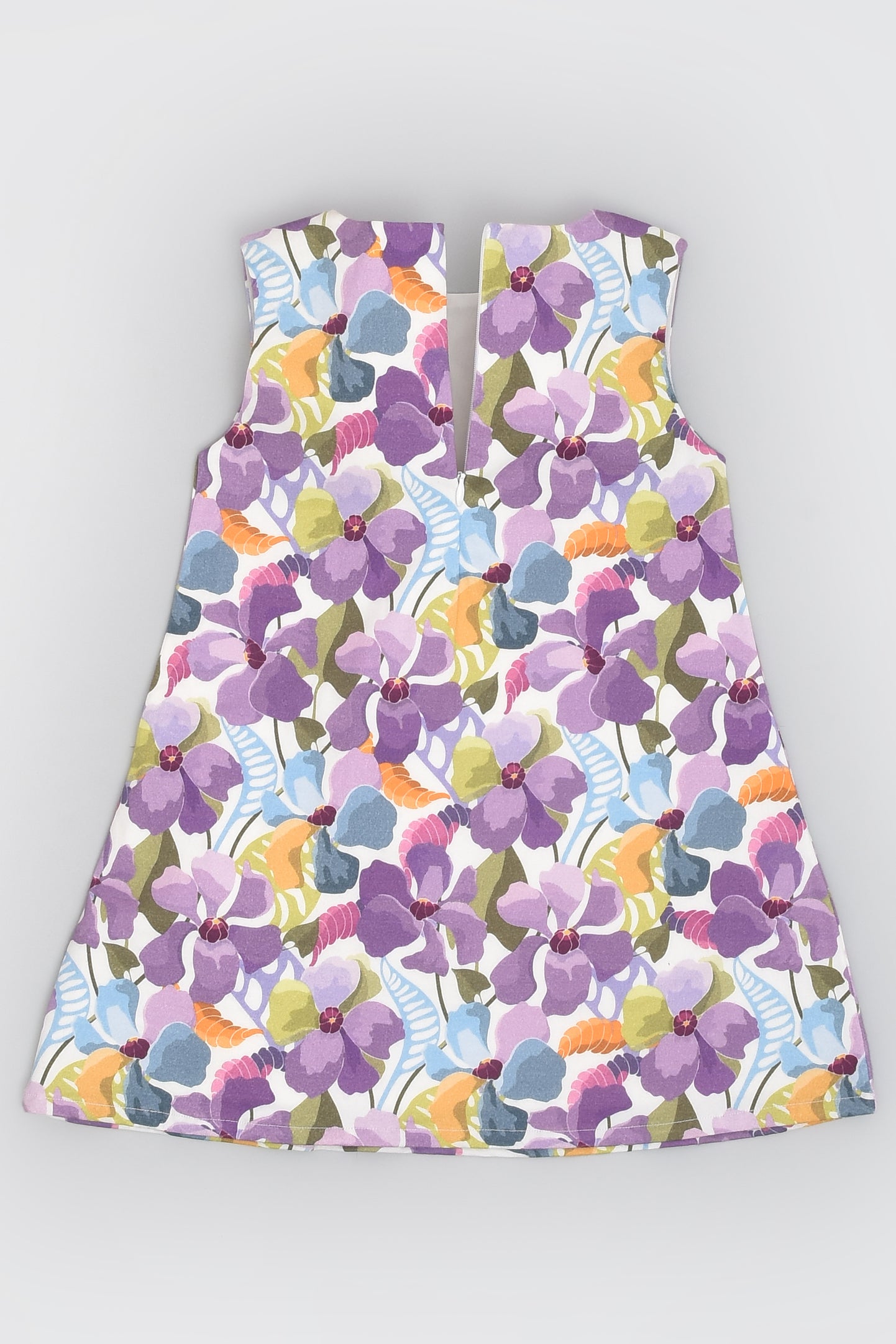 Purple Print Floral Shift Dress