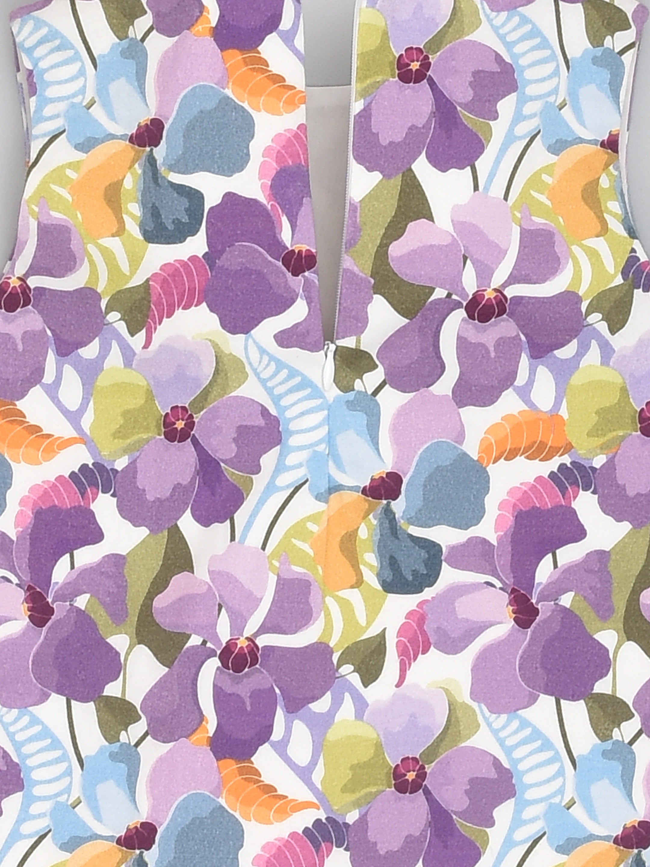 Purple Print Floral Shift Dress