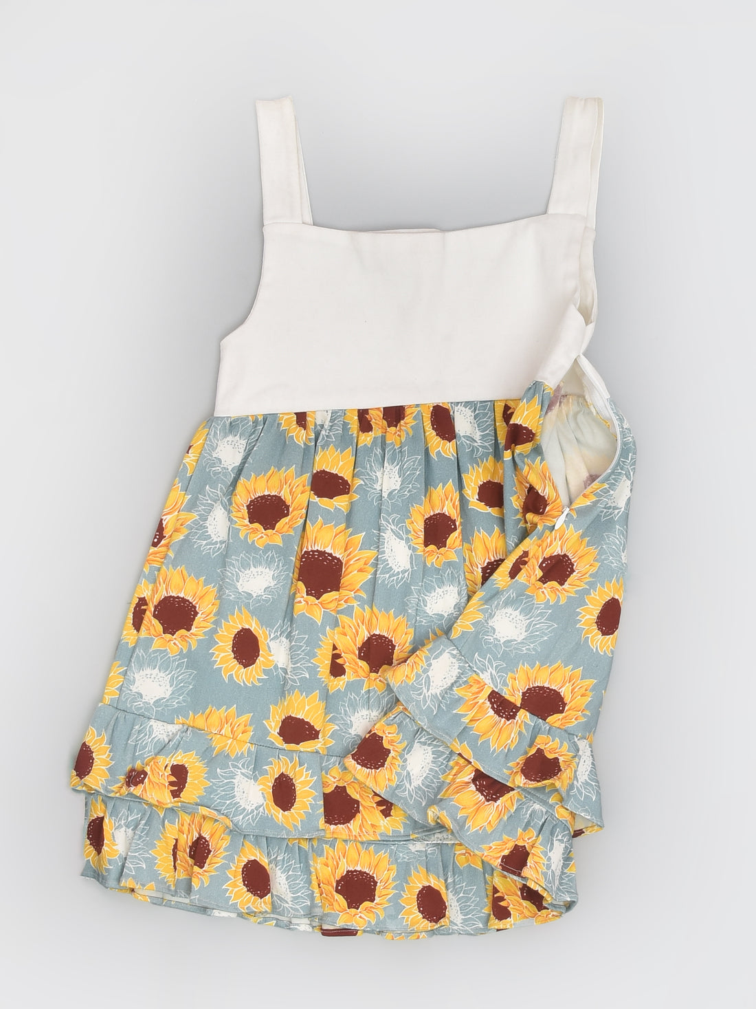 Sunflower Print dress with Frill