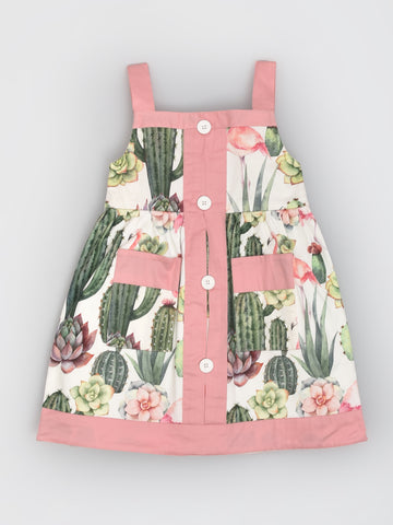 Pink Flamingo and Cactus Dress
