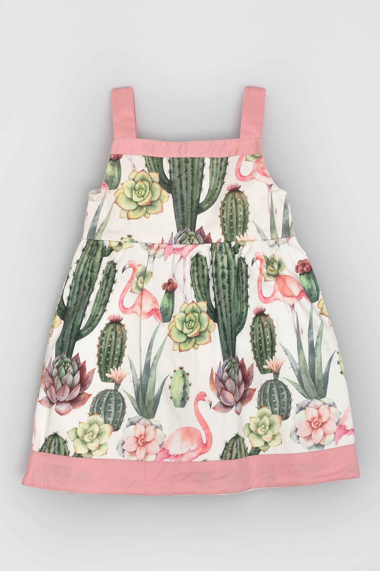 Pink Flamingo and Cactus Dress