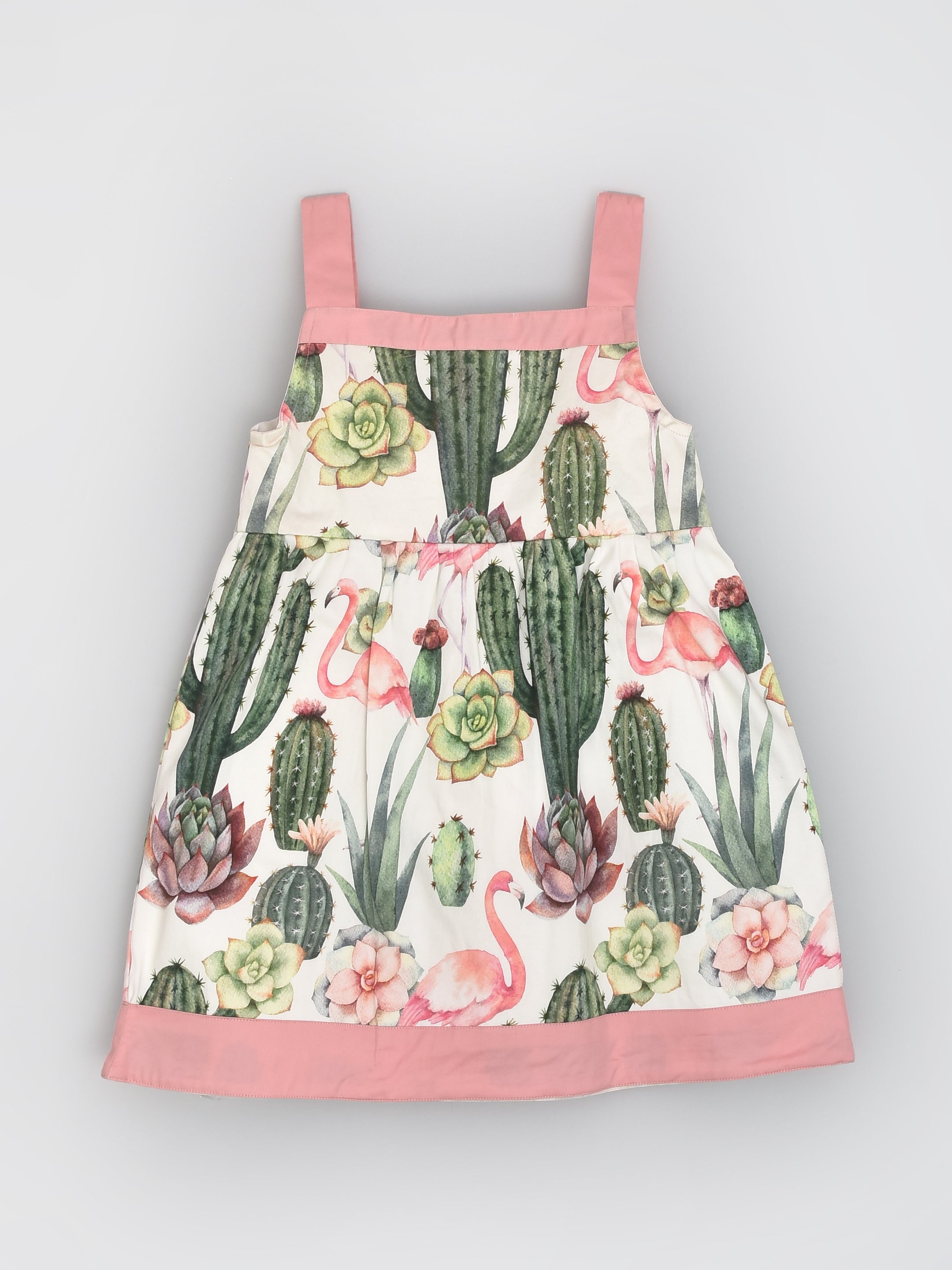 Pink Flamingo and Cactus Dress