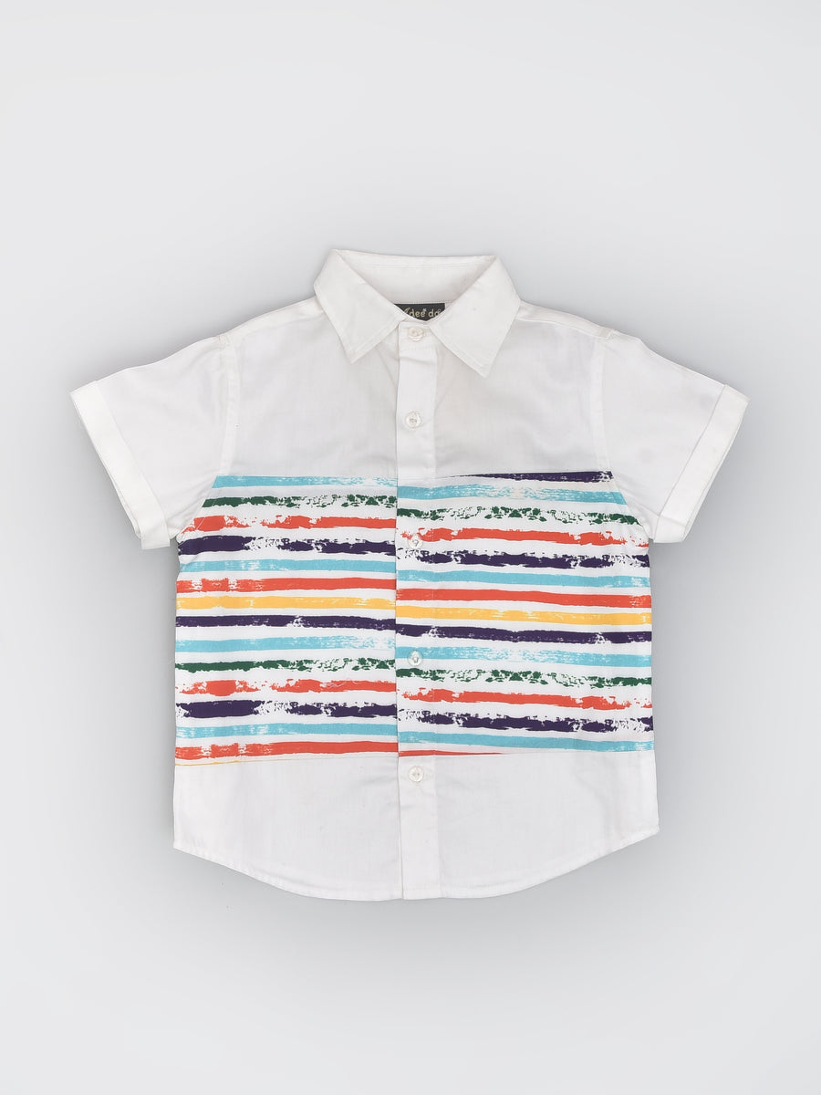 Cotton Shirt in Colourful Stripes