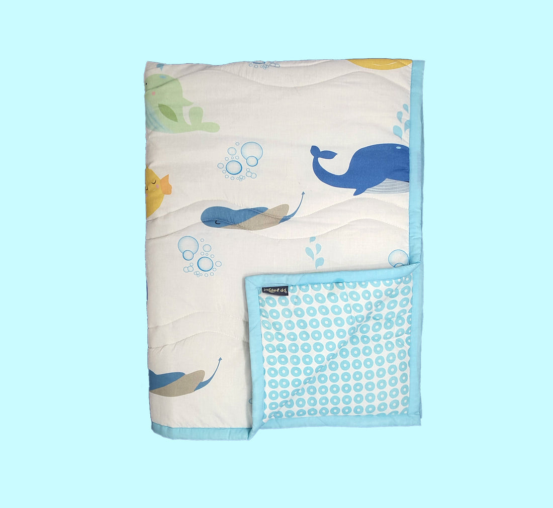 Underwater Animals Quilted Blanket
