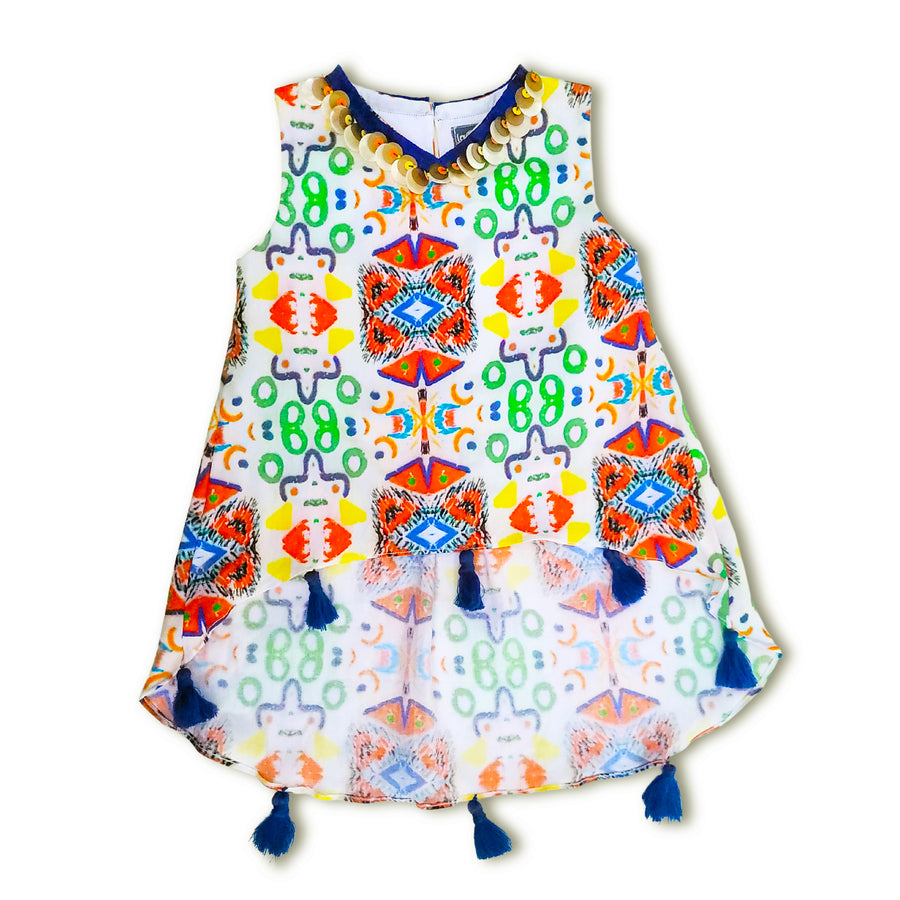 Kurta and Palazzo Set Twinning in Colourful tribal Print